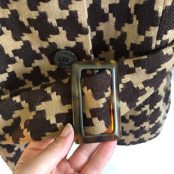 Vintage Chadwick's Collection Houndstooth Blazer Coat 10 (M) 90s Classic Preppy - Picture 3 of 12